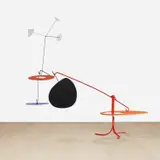 Petite croix by Alexander Calder, 1968, sheet metal, rod, wire and paint, sold Nov 2022