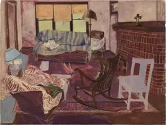 Andy Warhol, Living Room, 1948, tempera, watercolor, ink, graphite and collage on paper