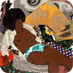 Mickalene Thomas, I Can’t See Me Without You, 2007, rhinestones, acrylic and enamel on wood panel