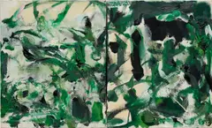 Joan Mitchell, Untitled, 1975, oil on canvas, diptych