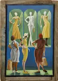 Ernie Barnes, Window Wishing, 1993, acrylic on canvas, in artist’s frame