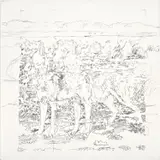 Gerhard Richter, Hyänen, 1967-1968, charcoal on canvas