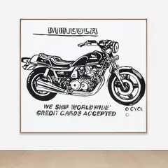 Andy Warhol, Mineola Motorcycle (positive), 1985-86, synthetic polymer paint and silkscreen ink on canvas