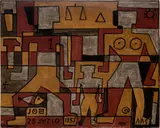 Joaquín Torres-García, Tres figuras en estructura, tempera on cardboard