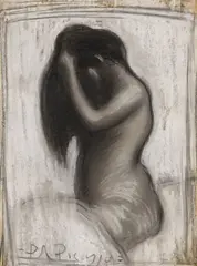 Nu se coiffant by Pablo Picasso, 1901, pastel on paper, sold Nov 2022