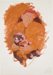 Love Hate Relationship by Jasper Johns, 1989, acrylic and graphite on paper, sold Nov 2022
