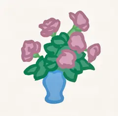 Study for Mauve Roses by Tom Wesselmann, 1992, Liquitex on Bristol board, sold Nov 2022