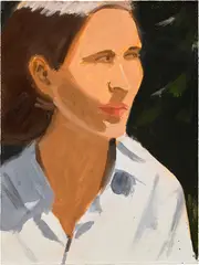 Vivien by Alex Katz, 1996, oil on board, sold Nov 2022