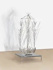 Ommaggio a Bernini Variation III by George Rickey, 1958, stainless steel, offered Nov 2022