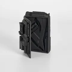 Black Cryptic V by Louise Nevelson, 1979, painted wood, sold Nov 2022