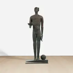 Untitled by Mimmo Paladino, 2004, bronze with green patina, sold Nov 2022