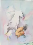 Dorothea Tanning, Rêve d’une jeune femme, 1972, watercolor and pencil on paper