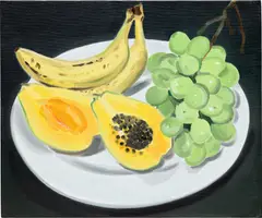 Fruits by Ulala Imai, 2020, oil on canvas, sold Nov 2022