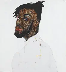 Amoako Boafo, White on White, 2019, oil on paper