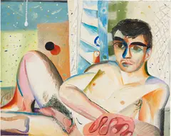 Sunday by Louis Fratino, 2017, oil on canvas, sold Nov 2022