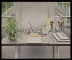 Scott Kahn, Work Table, 1978, oil on linen