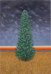 Bush at Sunset by Scott Kahn, 1984, oil on canvas, sold Nov 2022