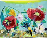 Dana Schutz, Red Flowers, 2003, oil on canvas