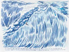 Raymond Pettibon, Untitled (The lake of blood…), 2000, watercolor and ink on paper