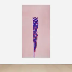 Tauba Auerbach, Grain - Maille Stroke I (For L), 2015, acrylic on masonite with Baltic Birch cradle