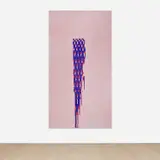 Tauba Auerbach, Grain - Maille Stroke I (For L), 2015, acrylic on masonite with Baltic Birch cradle