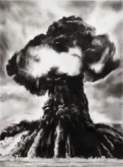 Them (Russian Bomb) by Robert Longo, 2003, ink and charcoal on vellum, offered Nov 2022