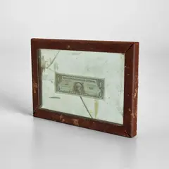 David Hammons, Untitled, 1990, United States one-dollar bill, glass and metal frame