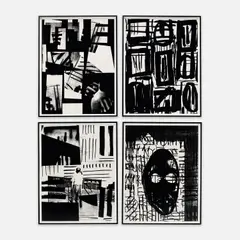 Adam Pendleton, Untitled, 2018, silkscreen ink on Mylar, in 4 parts