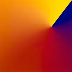 Cory Arcangel, Photoshop CS: 30 by 30 inches, 300 DPI, RGB, square pixels, default gradient "Blue, Red, Yellow," mousedown y=3375 x=6405, mouseup y=0 x=4160, 2012, chromogenic print