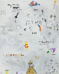 My Note of this Galaxy by Edgar Plans, 2019, mixed media on canvas, sold Nov 2022