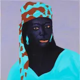 Kwesi Botchway, Burgundy Scarf, 2020, acrylic and oil on canvas