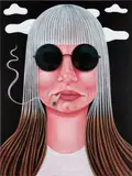 Robert Pokorny, I Am Here, 2022, acrylic on linen over panel