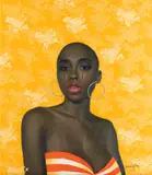 Oluwole Omofemi, Adunni, 2018, oil and acrylic on unstretched canvas laid on board