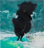 Cy Gavin, Black, Black, Black is the Color of My True Love's Hair, 2014, acrylic, oil and chalk on brushed cotton