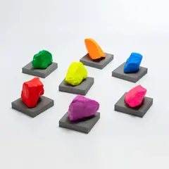 Seven Small Mountains by Ugo Rondinone, 2016, painted stone on concrete base, in 14 parts, sold Nov 2022