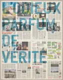 Rirkrit Tiravanija, untitled 2017 (l'odieux parfum de vérité, libération, 29-30 avril, 2017), 2017, oil and newspaper on linen