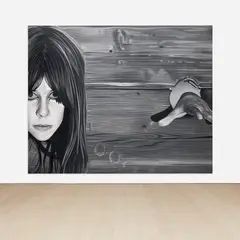 Richard Phillips, Rory Davis (After John d Green), 2002, oil and aluminum leaf on linen