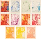 Marc Chagall, Now the King loved science and geometry and one festival day as he sat on his kingly throne there came in to him three wise men...: plate 10, from Four Tales from the Arabian Nights: 11 plates (M. 45, see C. bks 18)