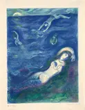Marc Chagall, So I came forth of the Sea and sat down on the edge of an island in the moonshine...: plate 5, from Four Tales from the Arabian Nights (M. 40, see C. bks 18)