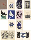 Georges Braque, Si je mourais là-bas (If I Died There) (V. 181), 1962, The completed set of 18 woodcuts, including 12 in colors and some with wood engraving, on handmade rag paper, watermark Louis Broder, with full margins, loose and folded (as issued), with text by Guillaume Apollinaire, table of contents, title page and justification all contained in the original gray paper-covered folio and slipcase with woodcut in red on the cover