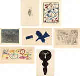 La Magie quotidienne (Daily Magic): eight plates by Various Artists including Jean Arp, Georges Braque, Alberto Giacometti, Andre Masson, Joan Miró, Pablo Picasso and Zao Wou-Ki, 1968, Set of five etchings, two woodcuts and a reproduction (Giacometti), four printed in colors, on wove papers, with full ma, sold Apr 2022