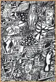 Jean Dubuffet, Site de mémoire I (Memory Site I) (L. fasc. XXXII 182b, W. 1262), 1979, Monumental screenprint in black and white, on canvas over wooden stretcher