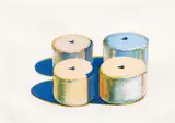 Wayne Thiebaud, Four Cakes, from Recent Etchings I, 1979, Drypoint and aquatint in colors, on Somerset paper, with full margins
