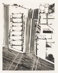 Twin Peaks Downgrade #1 by Wayne Thiebaud, 1977, Monotype, on wove paper, with full margins, sold Apr 2022