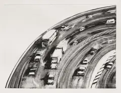 Wayne Thiebaud, Freeway Curve, 1977, Monotype, on wove paper, with full margins