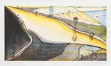 Wayne Thiebaud, Hill River, 2002, Drypoint and aquatint with direct gravure in colors, on Somerset paper, with full margins