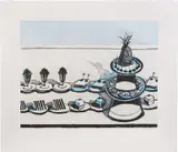 Wayne Thiebaud, Snack Bar, 2017, Aquatint with drypoint in colors, on Somerset paper, with full margins