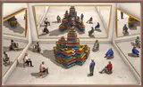 Viewers Looking at a Ready-made with Skull and Mirrors by David Hockney, 2018, Monumental photographic drawing in colors, on four sheets of wove paper, mounted on Dibond (as issued), sold Apr 2022