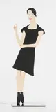 Alex Katz, Black Dress (Carmen), 2018, Shaped powder-coated aluminum, printed the same on each side with UV-cured archival inks, clear coated, and mounted to polished stainless steel base, contained in the original white cardboard box with foam lining