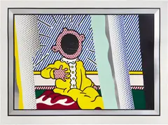 Reflections on The Scream, from Reflections series (C. 243) by Roy Lichtenstein, 1990, Monumental lithograph, screenprint and woodcut with metalized PVC collage with embossing in colors, on Somerset paper, w, sold Apr 2022